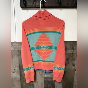Pendleton Vintage Women's Denim and Orange Knit Jacket